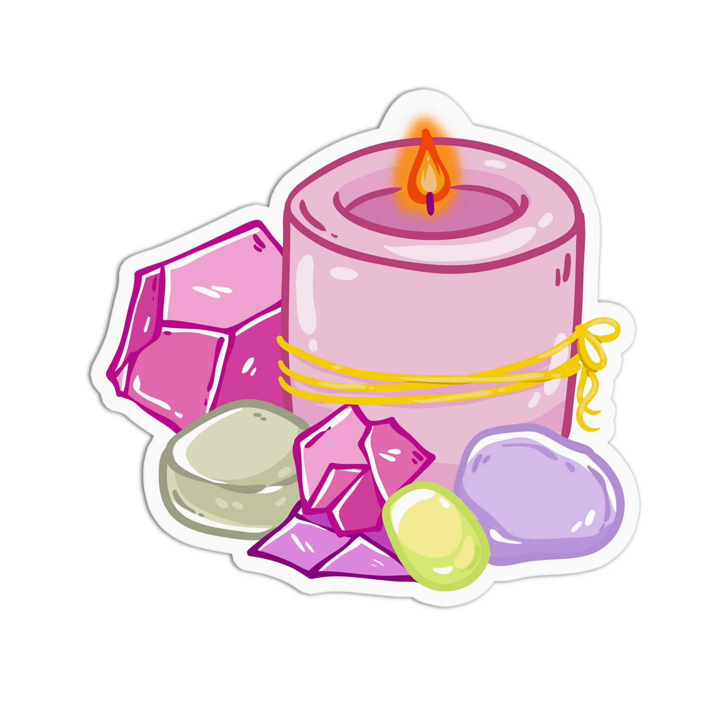 Candle and Crystal Sticker