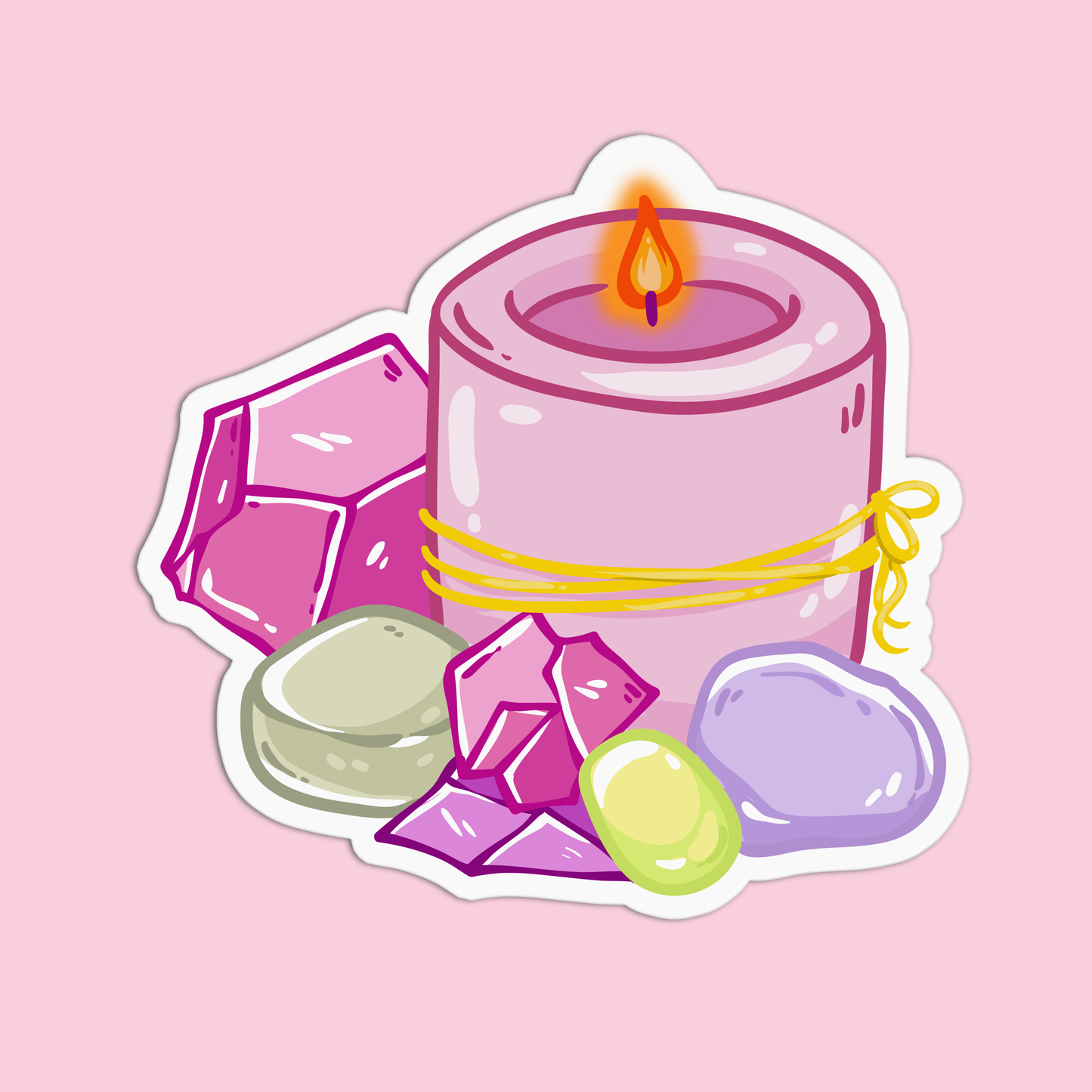 Candle and Crystal Sticker