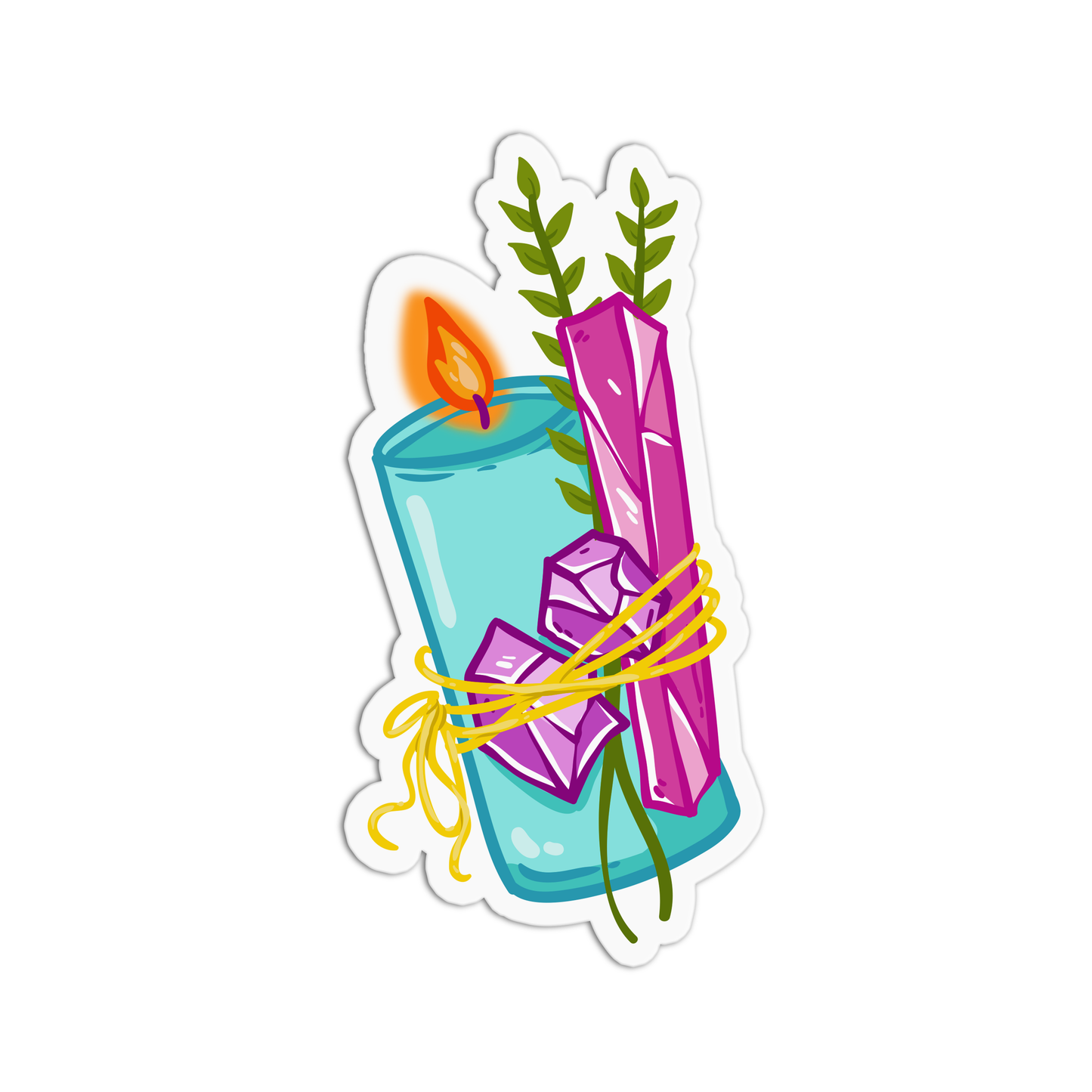 Candle and Crystal Sticker