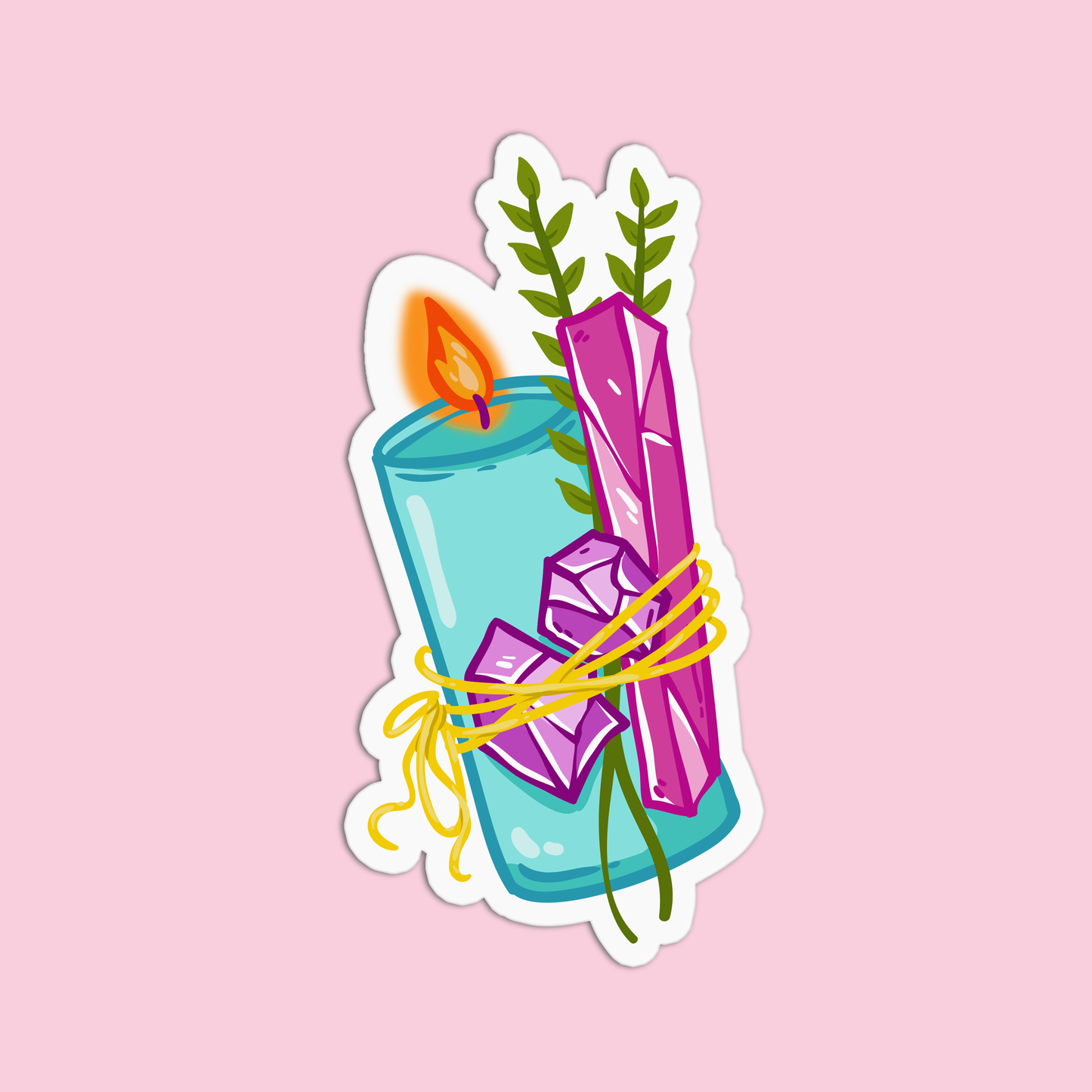 Candle and Crystal Sticker