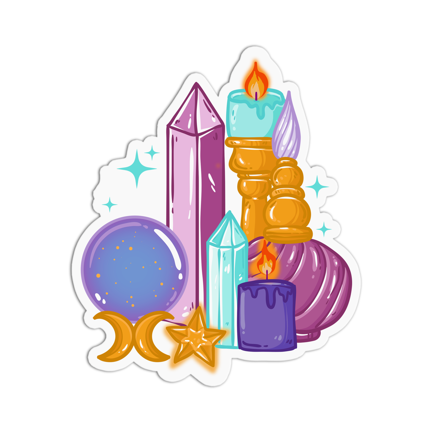 Candle and Crystal Sticker