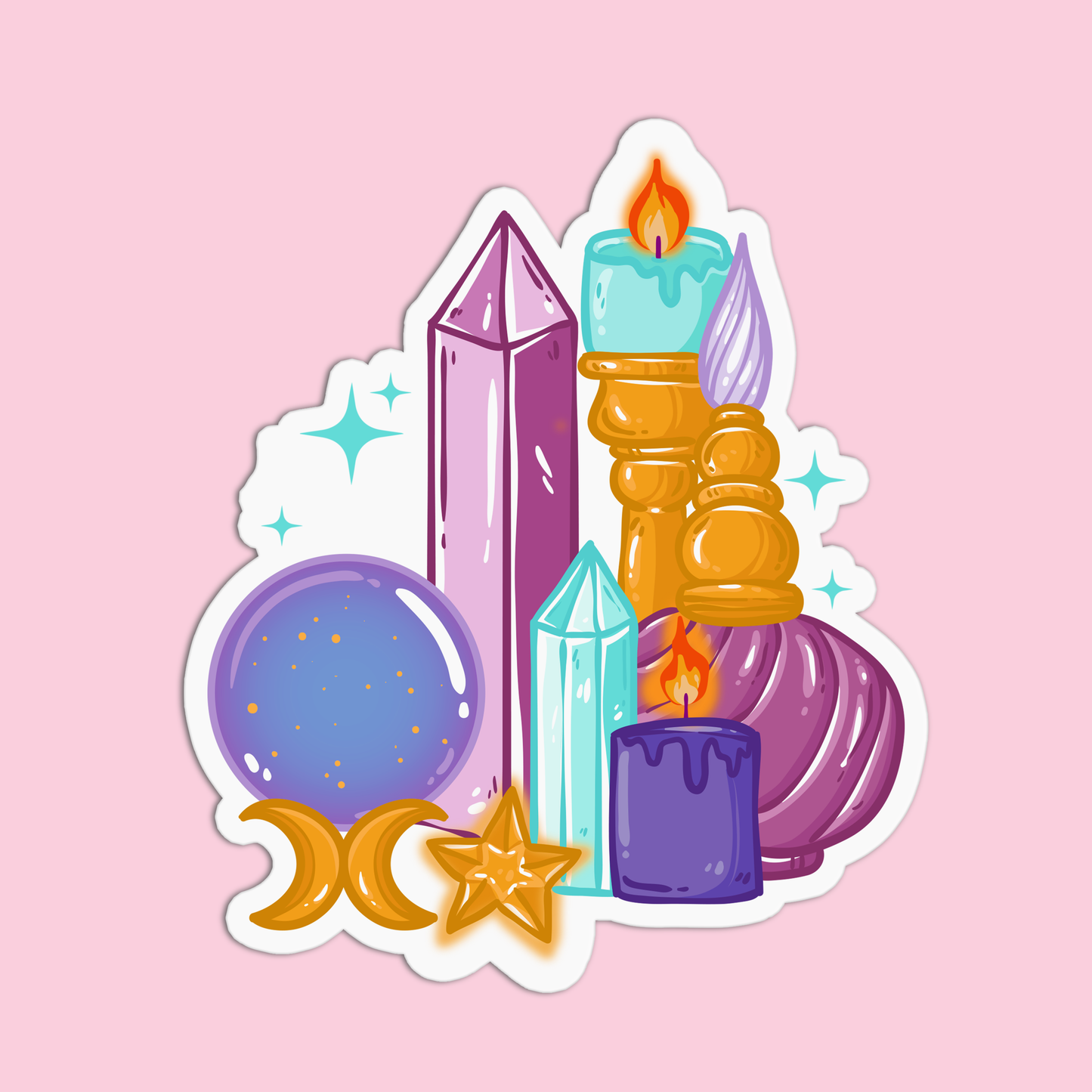 Candle and Crystal Sticker