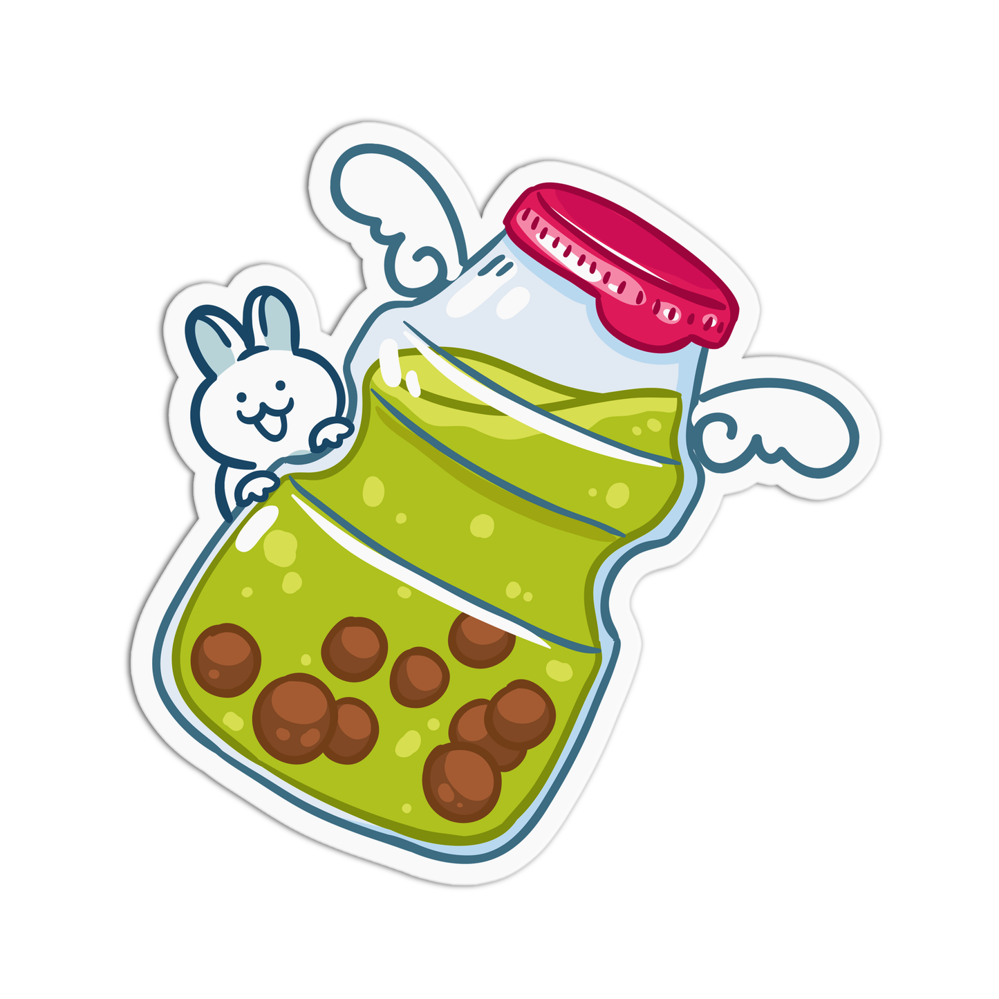 Cute Bunny Boba Milktea Sticker