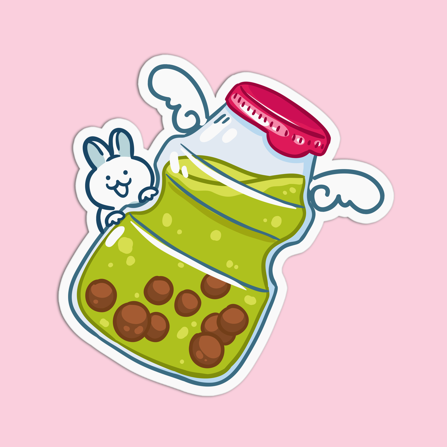 Cute Bunny Boba Milktea Sticker