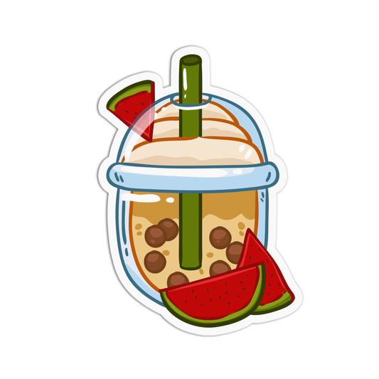 Watermelon Boba Milktea Sticker