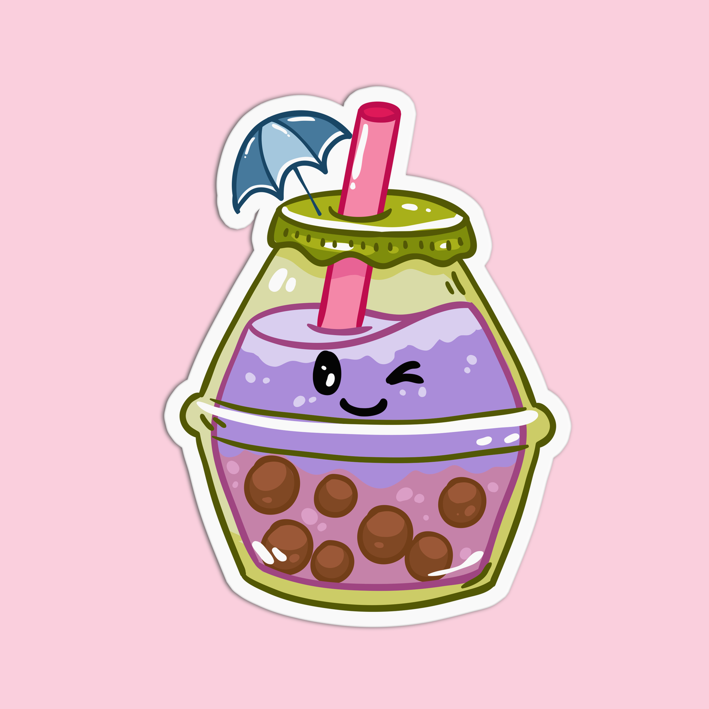 Purple Boba Milktea Sticker