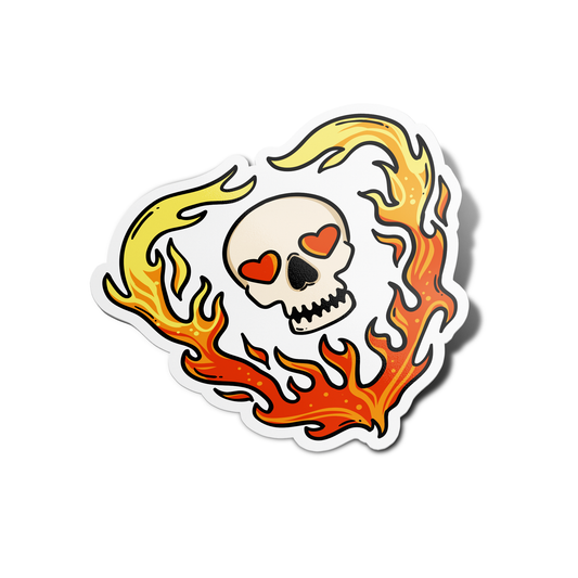 Skull with fire Skull Sticker