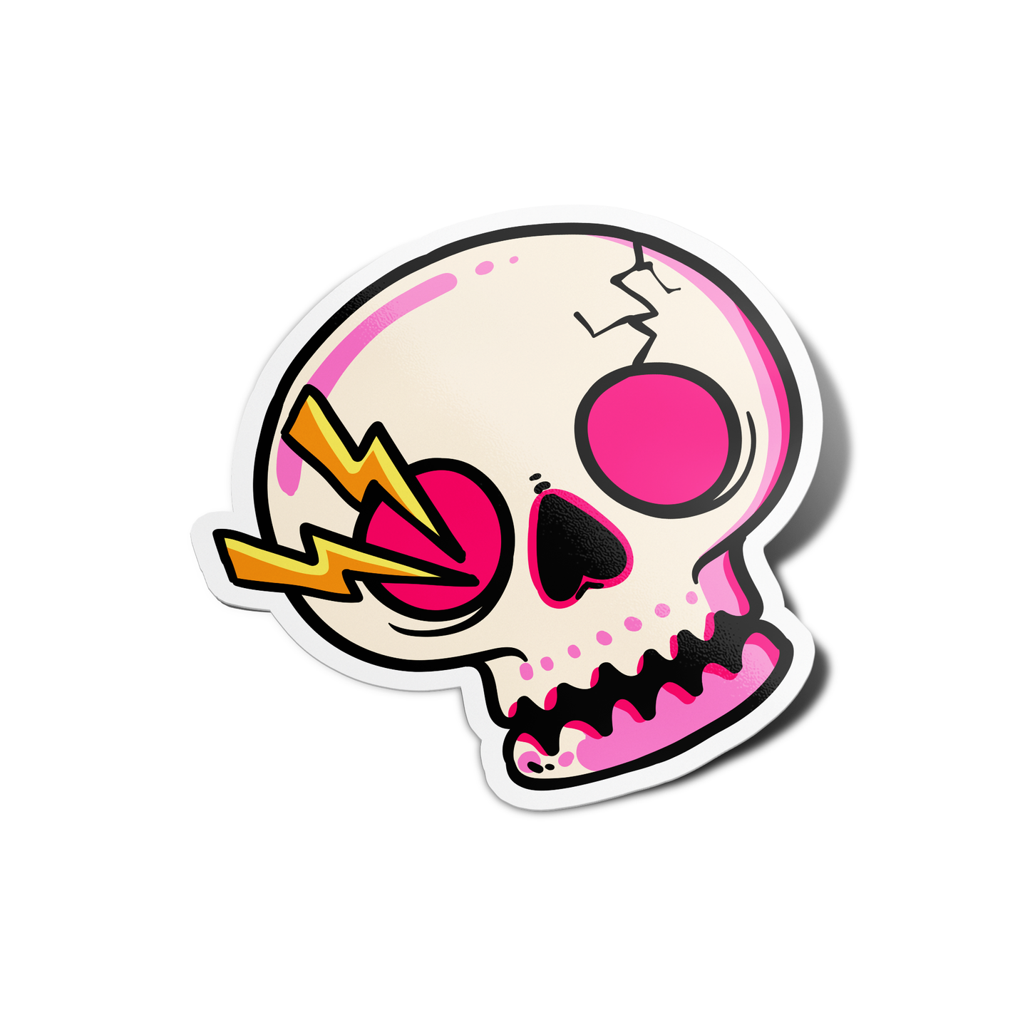 Skull with lightning Skull Sticker