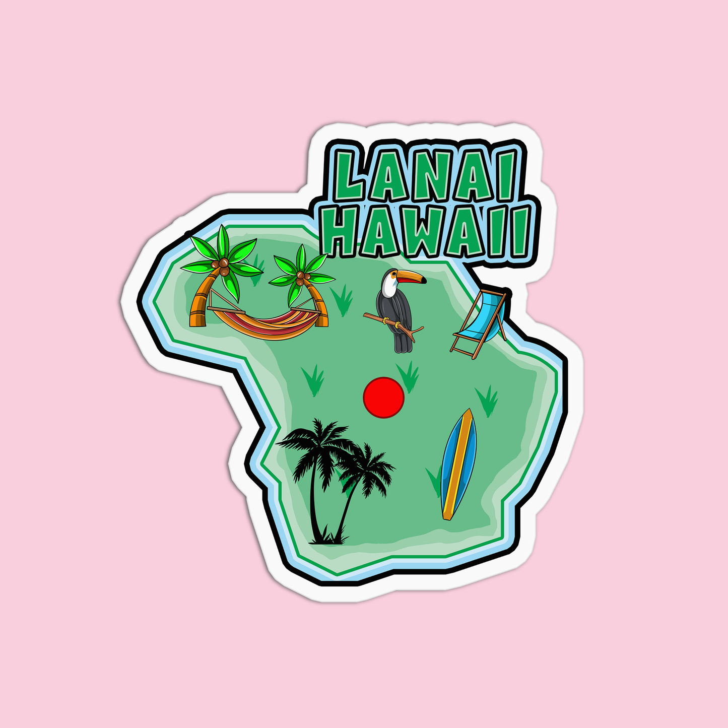 Lanai Hawaii Stickers