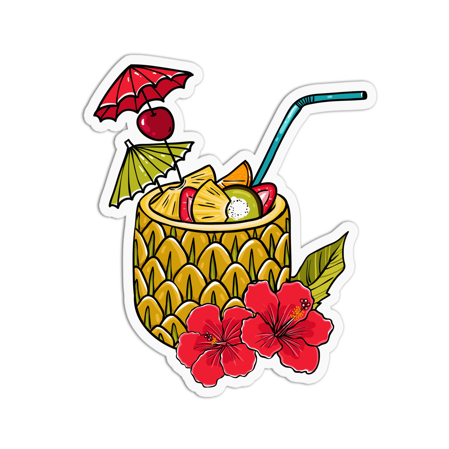 Pineapple Fruit Drink Hawaii Stickers