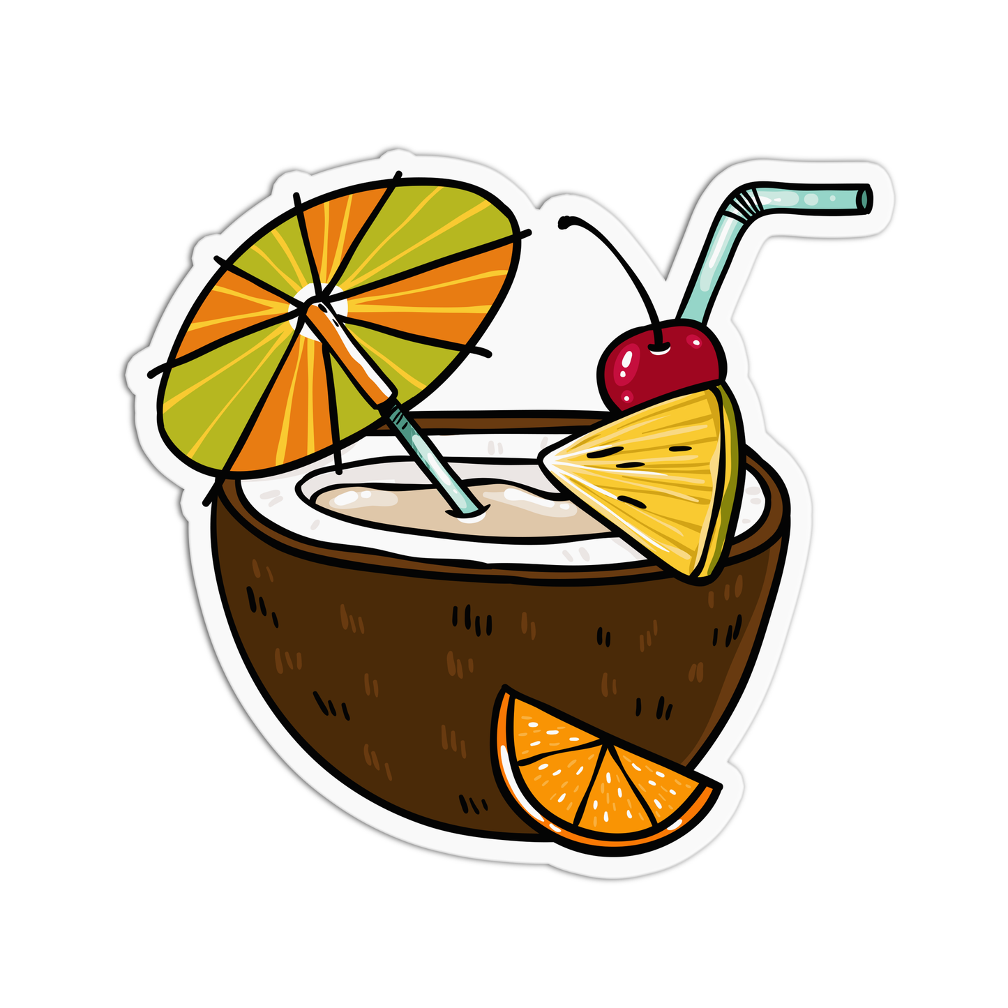 Coconut Drink Hawaii Stickers