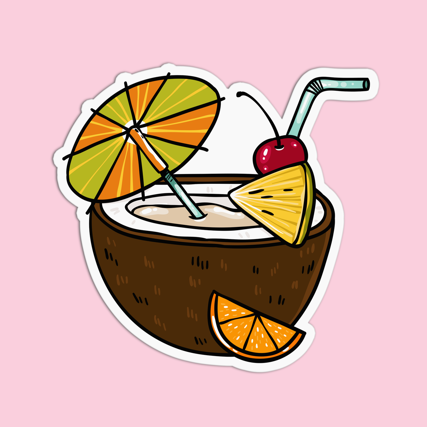 Coconut Drink Hawaii Stickers