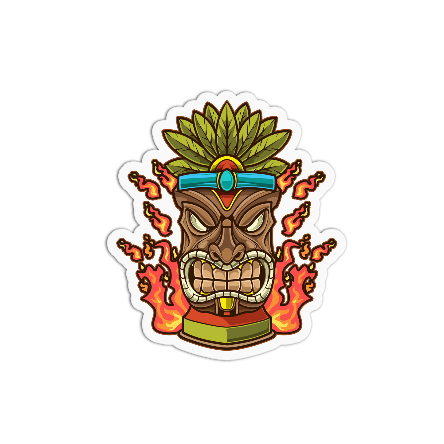 Tiki Mask Hawaii Stickers