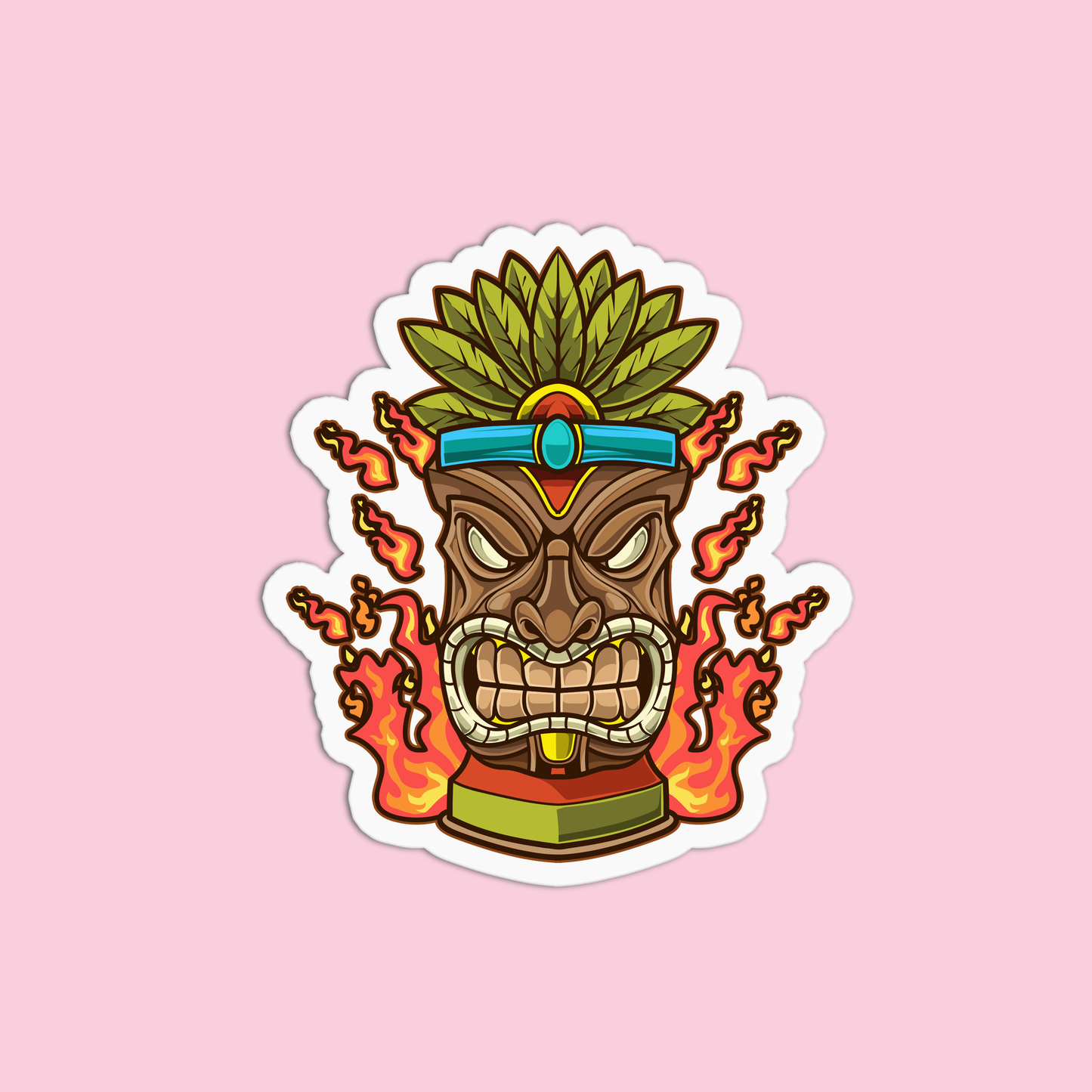 Tiki Mask Hawaii Stickers